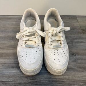 White Nike Air Force 1s (Women’s), Size 7